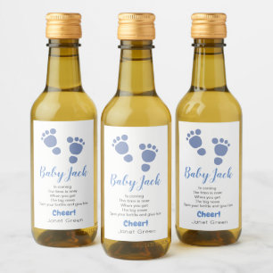 Étiquettes Pour Bouteilles De Vin Baby shower d'impression de pied mignon Favoriser 