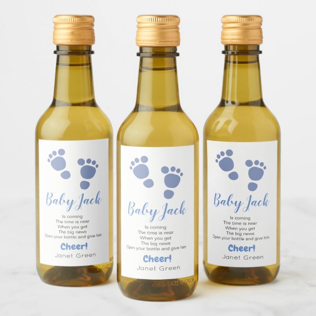 Étiquettes Pour Bouteilles De Vin Baby shower d'impression de pied mignon Favoriser  (Bouteilles)