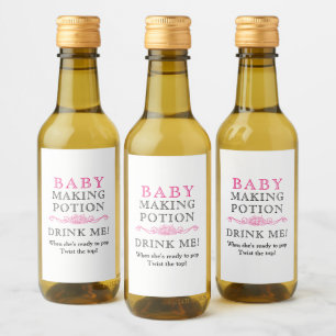 Étiquettes Pour Bouteilles De Vin Baby shower Faveur bébé faire potion rose Mini