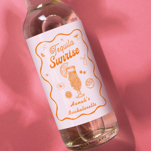Étiquettes Pour Bouteilles De Vin Bachelorette Rose Orange Tequila Sunrise