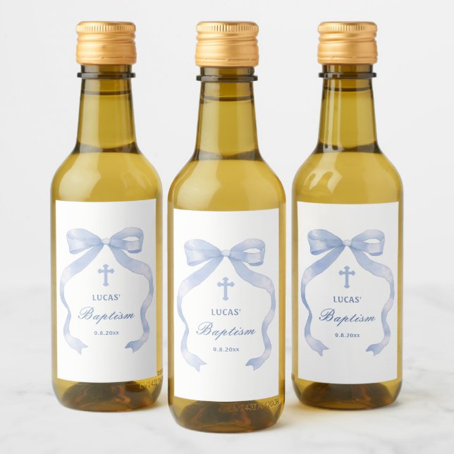 Étiquettes Pour Bouteilles De Vin Baptême de la cou bleue (Bouteilles)