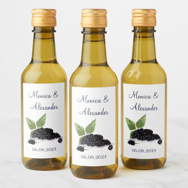 Étiquettes Pour Bouteilles De Vin Blackberry Blackberry Mariage d'été (Bouteilles)