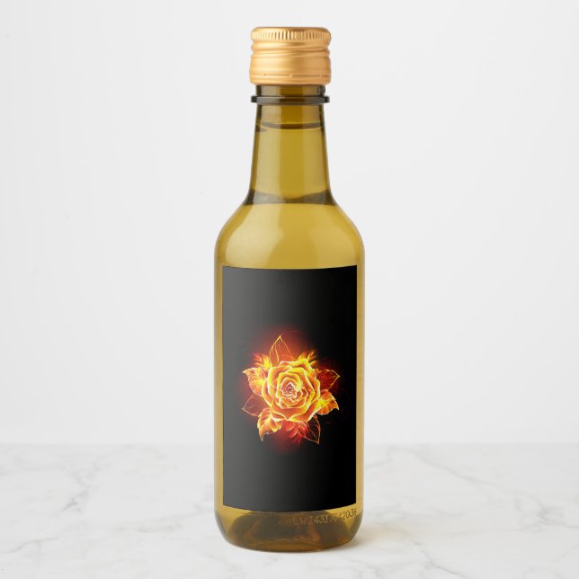 Étiquettes Pour Bouteilles De Vin Blooming Fire Rose (Devant)