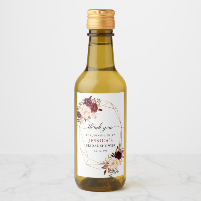 Étiquettes Pour Bouteilles De Vin Bourgogne Marsala Mini bouteille de vin Étiquettes (Devant)