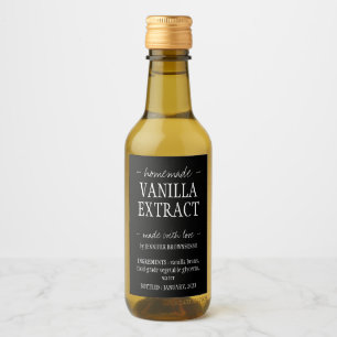 Étiquettes Pour Bouteilles De Vin Bouteille d'extrait de vanille Boisson maison noir
