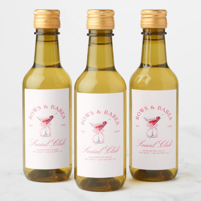 Étiquettes Pour Bouteilles De Vin Bows & Babes Coquette Cerises Enterrement de Vie d (Bouteilles)