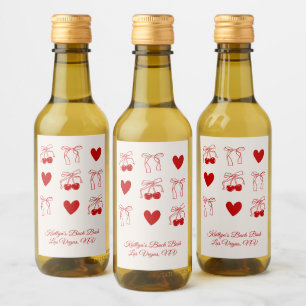 Étiquettes Pour Bouteilles De Vin Cadeau de fête de Bachelorette Cerise à Ruban Roug