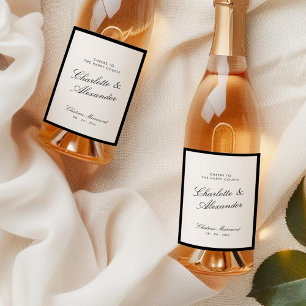 Étiquettes Pour Bouteilles De Vin Calligraphie Classique Mariage Argent Ancien
