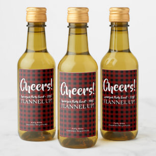 Étiquettes Pour Bouteilles De Vin Chemise à carreaux bûcheron rustique pour événemen
