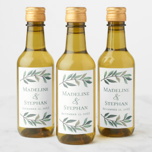 Étiquettes Pour Bouteilles De Vin Chic Eucalyptus Feuille Mariage botanique Mini