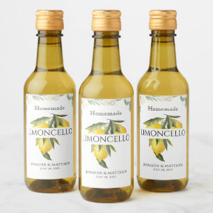Étiquettes Pour Bouteilles De Vin Citron Limoncello Merci Mariage Faveur