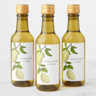 Étiquettes Pour Bouteilles De Vin Citrons peints frais Méditerranée moderne
