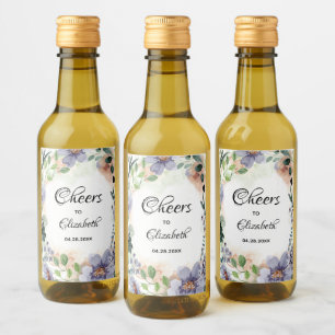 Étiquettes Pour Bouteilles De Vin Couronne florale Baby Shower Mini