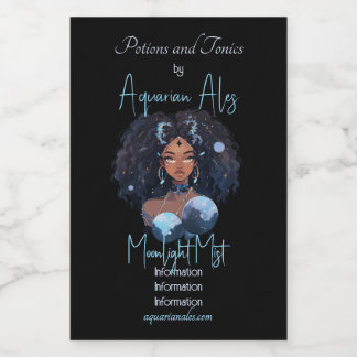 Étiquettes Pour Bouteilles De Vin Create Your Own African American Woman Aquarius