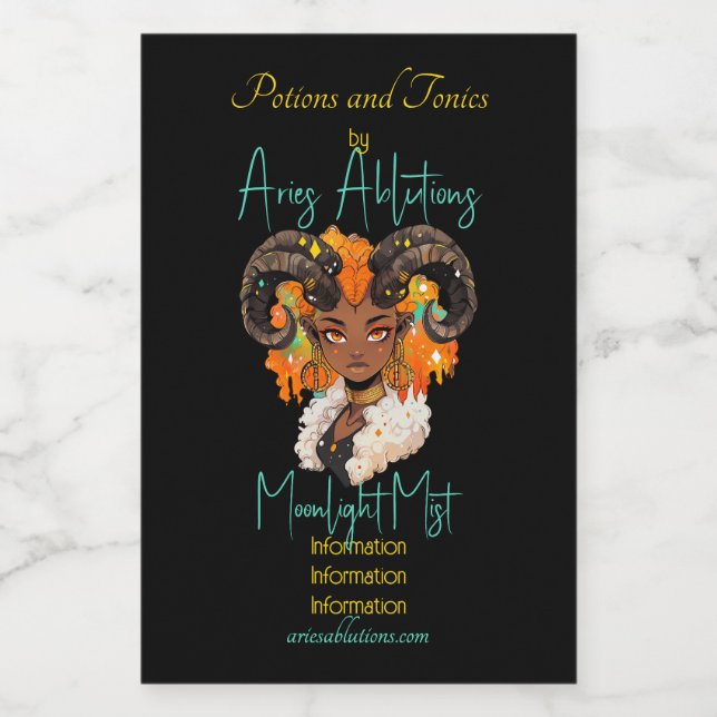 Étiquettes Pour Bouteilles De Vin Create Your Own African American Woman Aries (Étiquettes simples)