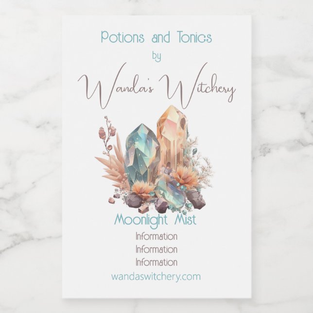 Étiquettes Pour Bouteilles De Vin Créez Vos Propres Cristaux D'Iridescente (Étiquettes simples)