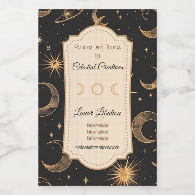 Étiquettes Pour Bouteilles De Vin Créez vos propres lunes et planètes célestes (Étiquettes simples)