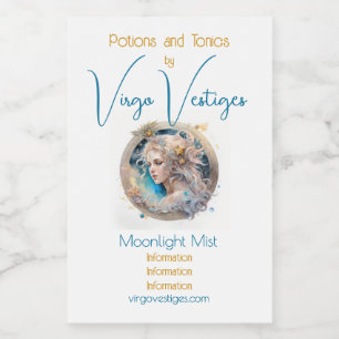 Étiquettes Pour Bouteilles De Vin Créez votre propre Gold & Blue Mystical Virgo Zodi