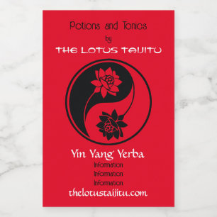 Étiquettes Pour Bouteilles De Vin Créez votre propre logo Lotus Yin Yang