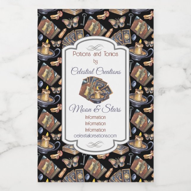 Étiquettes Pour Bouteilles De Vin Créez votre propre magie de Tarot (Étiquettes simples)