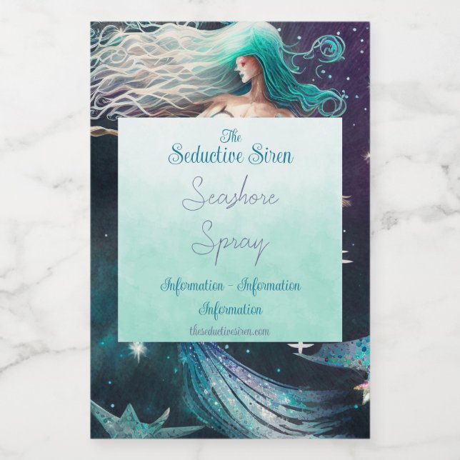 Étiquettes Pour Bouteilles De Vin Créez votre propre paradis de sirène céleste (Étiquettes simples)