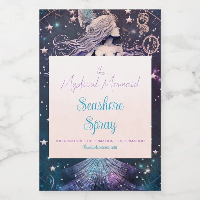 Étiquettes Pour Bouteilles De Vin Créez votre propre sirène céleste violette (Étiquettes simples)