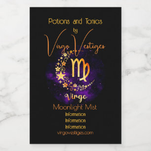 Étiquettes Pour Bouteilles De Vin Créez votre propre virus céleste violet Zodiac