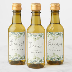 Étiquettes Pour Bouteilles De Vin Crème Snowberry+Eucalyptus Bachelorette Mini