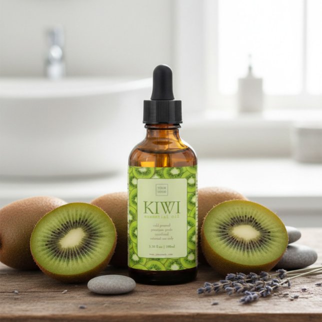 Étiquettes Pour Bouteilles De Vin Custom Kiwi Essential Oil Label (Créateur téléchargé)