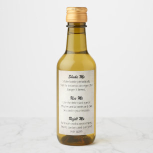 Étiquettes Pour Bouteilles De Vin Customizable Vanilla Extract label VE_002_04c