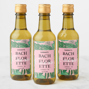 Étiquettes Pour Bouteilles De Vin Cute Palm Tropical Pink Bachelorette