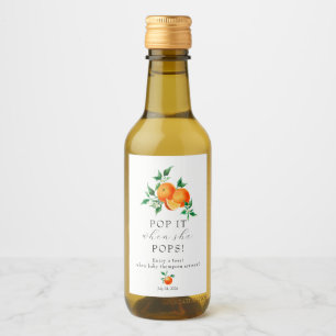 Étiquettes Pour Bouteilles De Vin Cutie   Baby shower orange Favoriser le vin