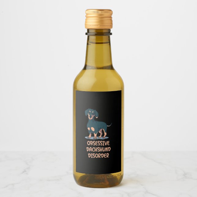 Étiquettes Pour Bouteilles De Vin Dachshund obsessionnel (Devant)