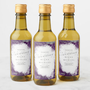 Étiquettes Pour Bouteilles De Vin Debbie U-W Marble Parties scintillant Mariage ID64