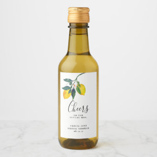 Étiquettes Pour Bouteilles De Vin Décor de mariage de demoiselle d'honneur au citron