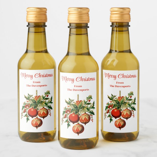 Étiquettes Pour Bouteilles De Vin Décorations d'arbre de Noël Cool rétros (Bouteilles)
