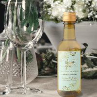 Dentelle d'or à la menthe verte Merci Mariage Mini