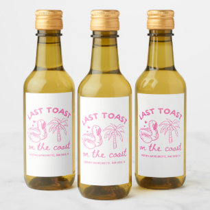 Étiquettes Pour Bouteilles De Vin Dernier Toast rose Fête de Bachelorette Favoriser