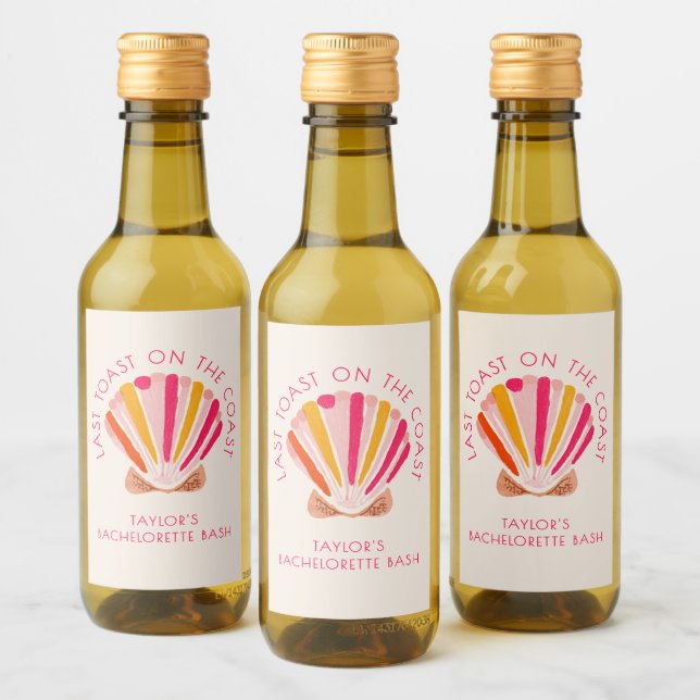 Étiquettes Pour Bouteilles De Vin Dernier Toast Sur La Côte Beach Bachelorette Party (Bouteilles)