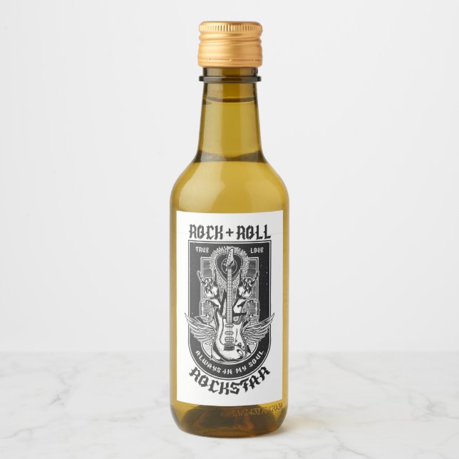 Étiquettes Pour Bouteilles De Vin Design Guitar Rock (Devant)