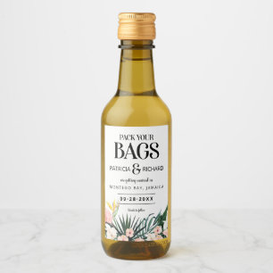 Étiquettes Pour Bouteilles De Vin Destination Mariage Tropical Enregistrer La Date