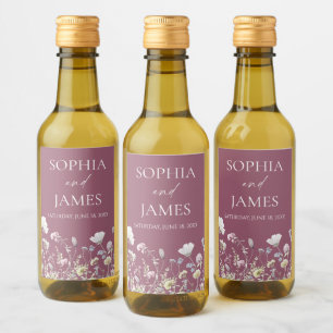 Étiquettes Pour Bouteilles De Vin Élégante Fleur de Fleuriste Fleurs Mariage