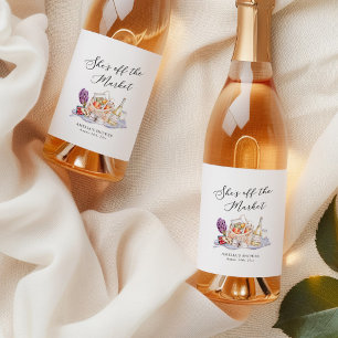 Étiquettes Pour Bouteilles De Vin Elle est hors du marché Fête de fiançailles au mar