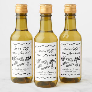 Étiquettes Pour Bouteilles De Vin Elle est hors du marché Gras & Fantaisiste Dessin 