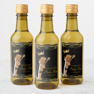 Étiquettes Pour Bouteilles De Vin Étiquettes de mini bouteilles de vin Prince en or 