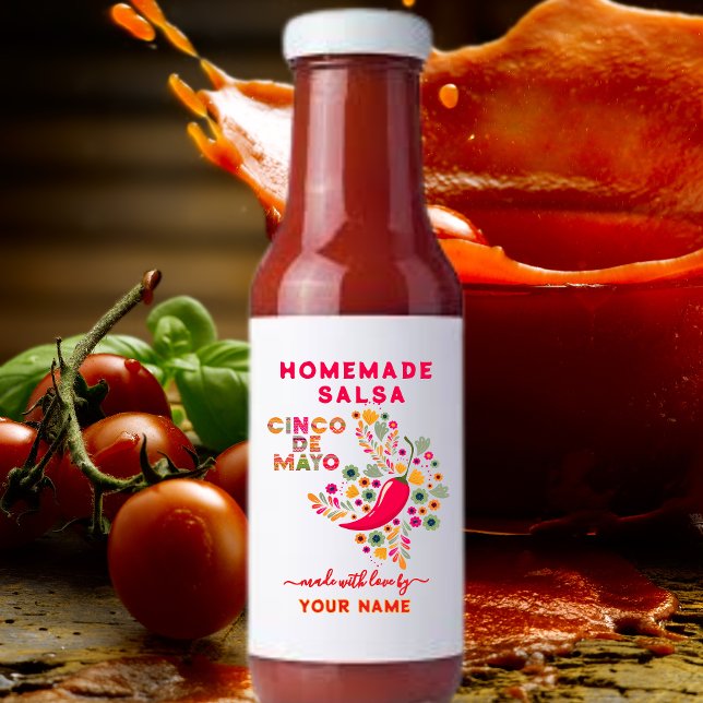 Étiquettes Pour Bouteilles De Vin Étiquettes de salsa personnalisés pour la salsa ma (Créateur téléchargé)