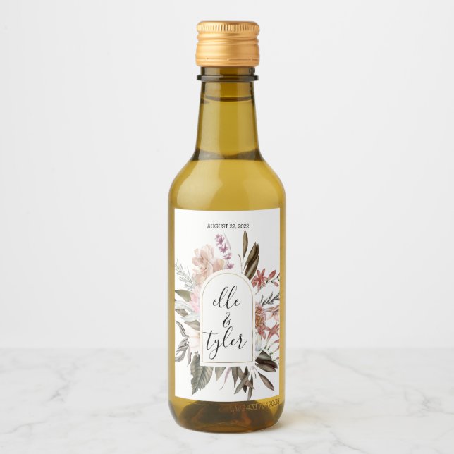Étiquettes Pour Bouteilles De Vin Eucalyptus Boho Moderne Personnalisé Mariage Vin É (Devant)