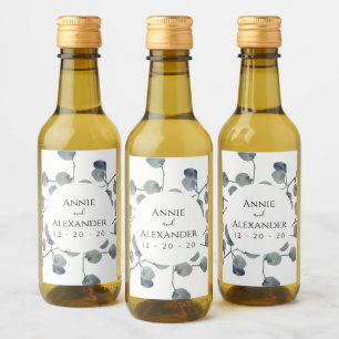 Étiquettes Pour Bouteilles De Vin Eucalyptus Vert Aquarelle botanique