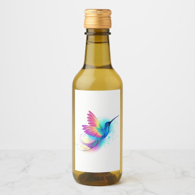 Étiquettes Pour Bouteilles De Vin Exotic Rainbow Hummingbird (Devant)