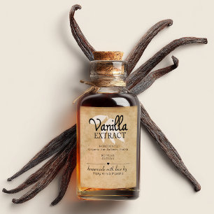 Étiquettes Pour Bouteilles De Vin Extrait de Vanille Élégant Fait Maison